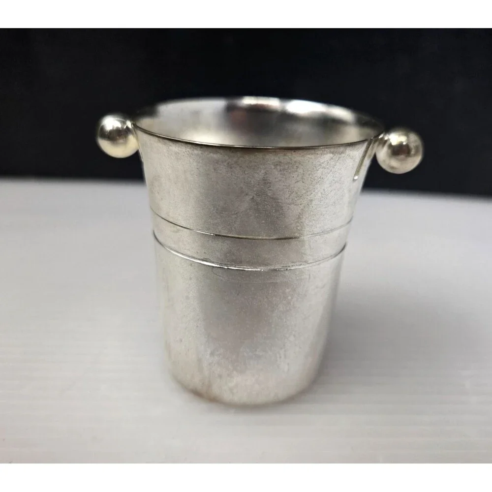 LaVie Silver Plate Mini Champagne Bucket Placecard Holder Toothpick Holder